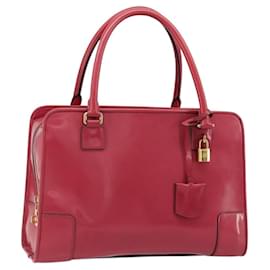 LOEWE Amazona 36 Hand Bag Patent leather Gold Pink