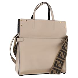 FENDI Bolso Tote Flip de piel 3way Navy Gold - Fendi