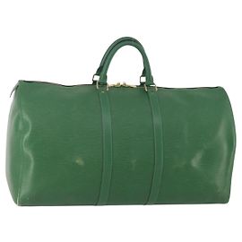 LOUIS VUITTON Epi Keepall 55 Boston Bag Green M42954 LV