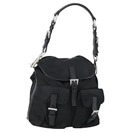 PRADA Shoulder Bag Nylon Black Silver - Prada
