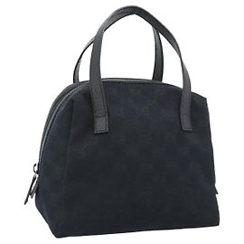 GUCCI Bolsa de mão em tela GG Preta 124542