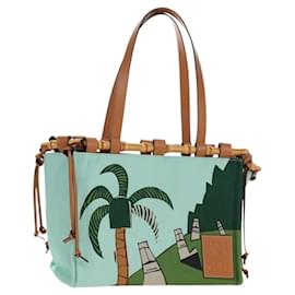 LOEWE Cushion Tote Bag Canvas Light Blue - Loewe