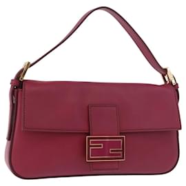 FENDI Mamma Baguette Shoulder Bag Leather Ivory Gold