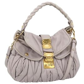 Miu Miu Matelasse Shoulder Bag Leather 2way Pink Gold