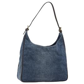 FENDI Shoulder Bag Denim Blue Gold