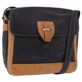 GUCCI Shoulder Bag Leather Black Gold
