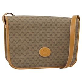 GUCCI Micro GG Supreme Shoulder Bag PVC Beige Gold 001 104 0915