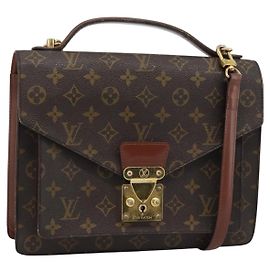 LOUIS VUITTON Monogram Monceau 28 Hand Bag M51185 LV