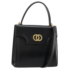 Céline CELINE Hand Bag Leather 2way Black Gold