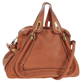 Chloe Paraty Hand Bag Leather 2way Brown Gold - Chloé