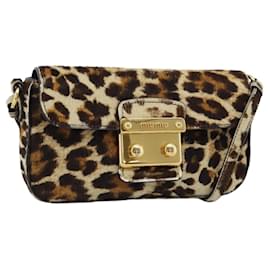 Miu Miu Shoulder Bag Harako leather Beige Gold