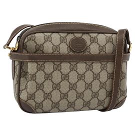 GUCCI GG Supreme Shoulder Bag PVC Beige Gold 007 084 0092