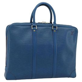LOUIS VUITTON Epi Porte Documents Voyage Bag Blue M54475 LV
