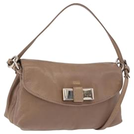 Chloé Chloe Lily Schultertasche Leder 2way Braun Gold