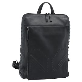 MCM Rucksack Leder Schwarz Silber
