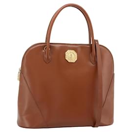 SAINT LAURENT Hand Bag Leather 2way Brown Gold - Saint Laurent