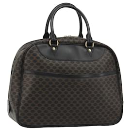 Céline CELINE Macadam Canvas Hand Bag PVC Leather Black Gold