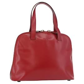 PRADA Hand Bag Leather Red Gold