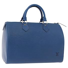 LOUIS VUITTON Epi Speedy 30 Hand Bag Toledo Blue M43005 LV