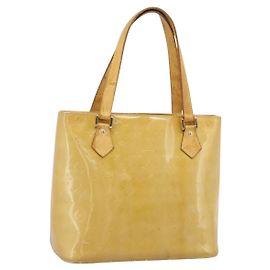 LOUIS VUITTON Monogram Vernis Houston Hand Bag Beige M91004 LV