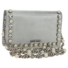 Miu Miu Shoulder Bag Leather Silver