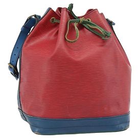 LOUIS VUITTON Epi Noe Shoulder Bag Tricolor Red Blue M44084 LV