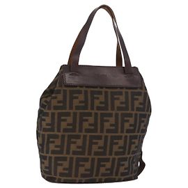 FENDI Zucca Canvas Handtasche Schwarz Braun