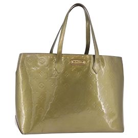 LOUIS VUITTON Monogram Vernis Wilshire GM Tote Bag Gris Art Deco LV