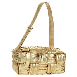 BOTTEGA VENETA MAXI INTRECCIATO Bolso de hombro Cassette de piel dorado