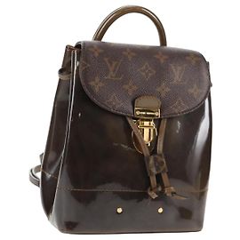 LOUIS VUITTON Monogram Vernis Hot Springs Backpack Khaki M54389 LV