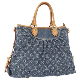 LOUIS VUITTON Monogram Denim Neo Cabby GM Shoulder Bag Blue M95350