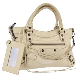 BALENCIAGA The First Hand Bag Leather 2way Ivory 103208