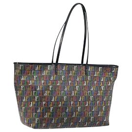 FENDI Bolsa Tote Zucchino em Lona PVC Multicolor Gold