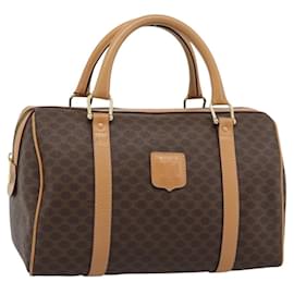 CELINE Macadam Canvas Boston Bag PVC Leather Brown Gold - Céline