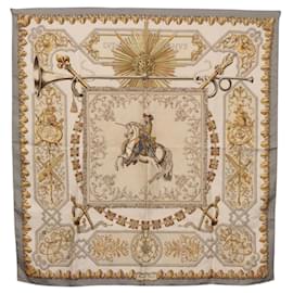 HERMES Carre 90 Scarf  LVDOVICVS MAGNVS  Silk Gray - Hermès