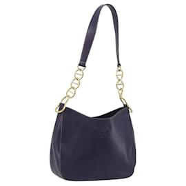 PRADA Shoulder Bag Leather Purple Gold