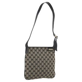 GUCCI GG Canvas Shoulder Bag Navy Gold 019 0422
