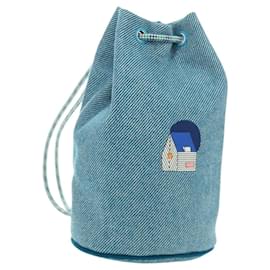 Hermès HERMES Handtasche Epope Shoulder Bag Wolle Blau