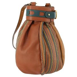 DELVAUX Shoulder Bag Leather Green Gold