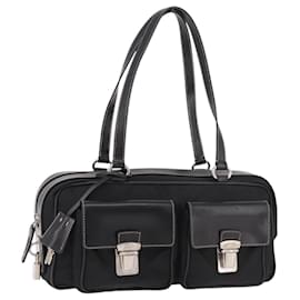 PRADA Shoulder Bag Nylon Black Silver - Prada