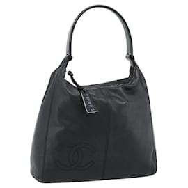 CHANEL Schultertasche aus Kalbsleder Schwarz CC