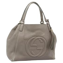 GUCCI Soho Hand Bag Leather Gray Gold 282309
