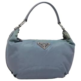 PRADA Shoulder Bag Nylon Blue Silver