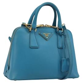 PRADA Hand Bag Saffiano leather 2way Light Blue