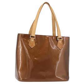 LOUIS VUITTON Monogram Vernis Houston Hand Bag Bronze M91122 LV