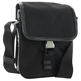 PRADA Shoulder Bag Nylon Black Silver