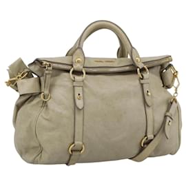 Borsa a mano Miu Miu in pelle 2 vie beige oro autentica 187673V