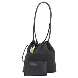 Borsa a tracolla GUCCI in tela nera 90644 Autentica 187767