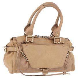 Chloé Chloe Paddington Handtasche aus beigem Leder, Gold und Silber, authentisch 187513V
