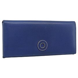 Céline Cartera larga CELINE en piel azul y oro, auténtica 186718A